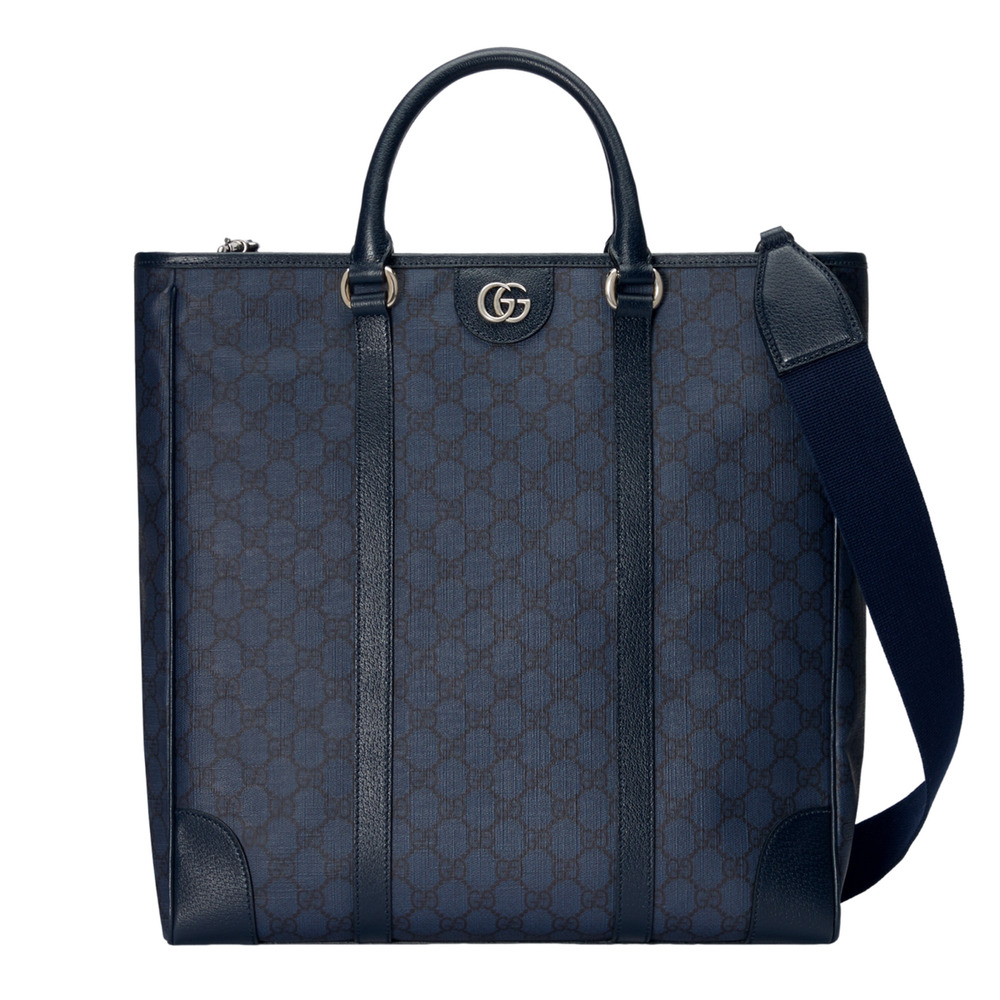 GUCCI Supreme Ophidia MEDIUM $3290 Blue/Black GG Canvas Tote Bag NWT